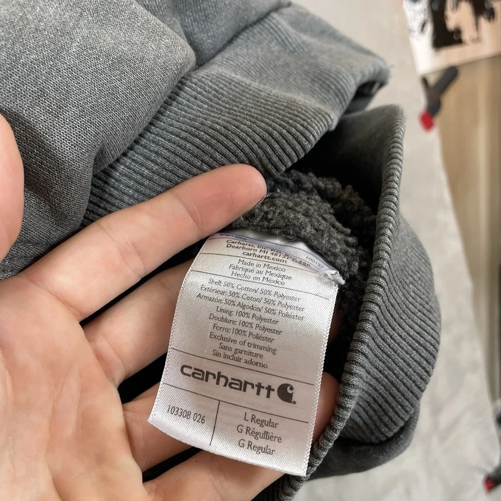 Carhartt Sherpa Lined Hoodie Mens Large Rain Defender Full Zip Jacket 103308
